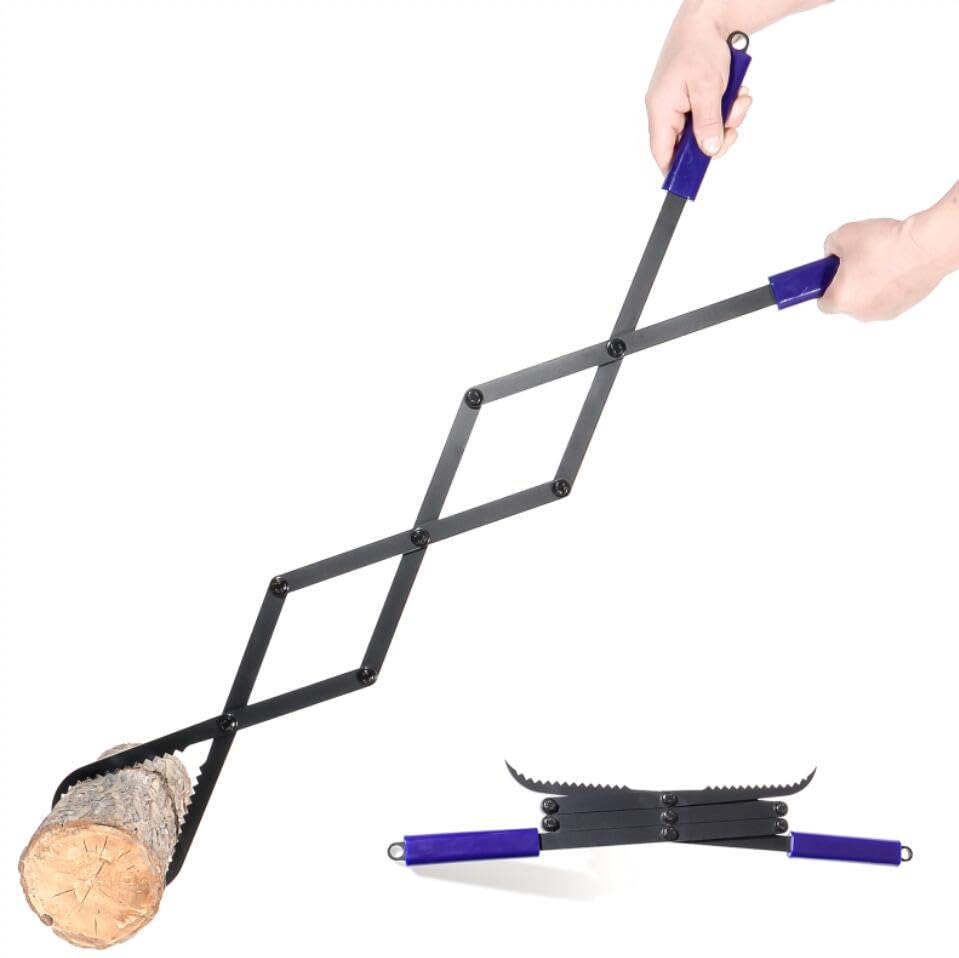 Heavy Duty Fire Tongs, 42In Accordion Style Firewood Tongs Log Grabber For Fire Pit, Fireplace Campfire Bonfire, Wrought Rustpro