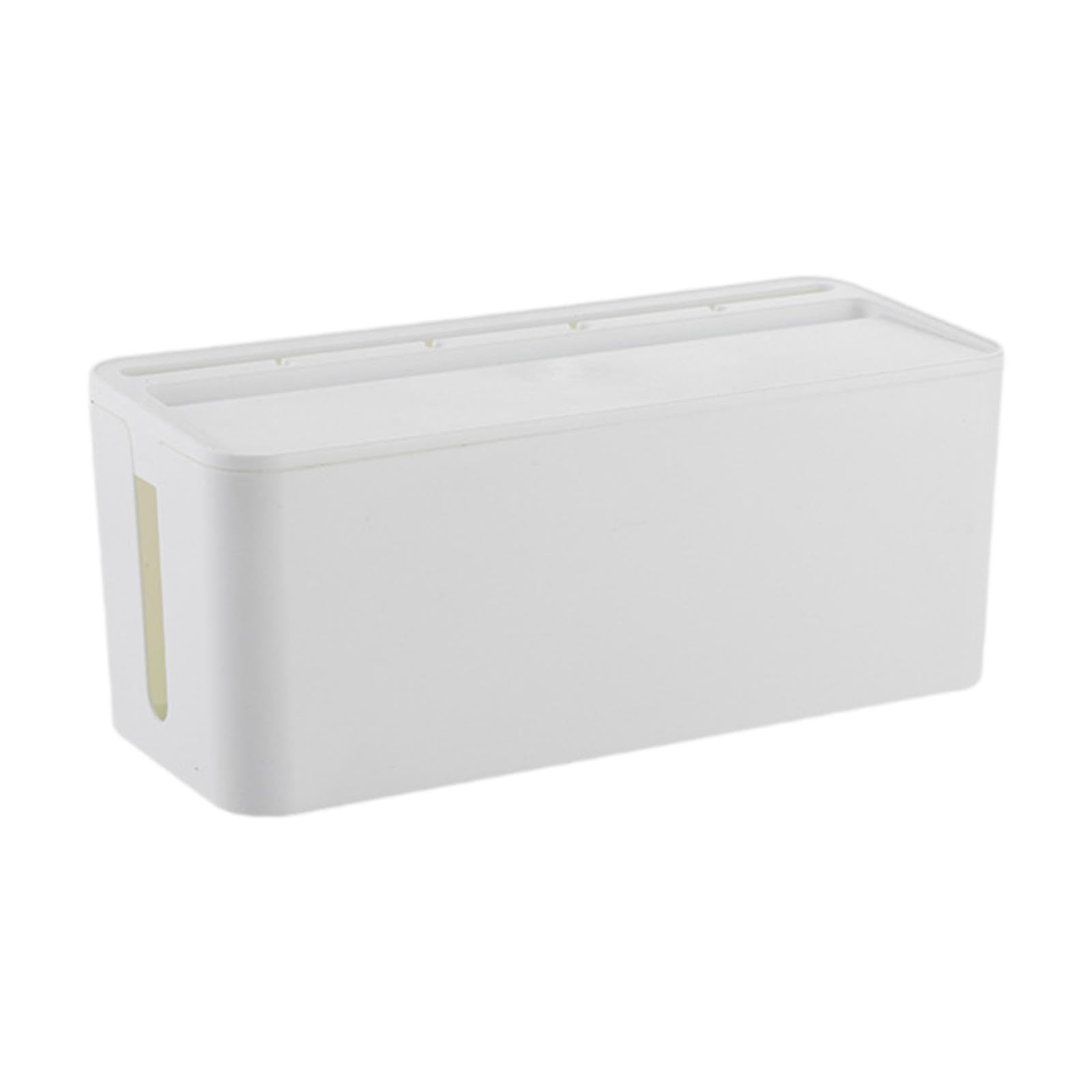 Heavenglow Cable Management Box Reusable Cord Cover Box For Bedroom Loose Wires Desktop White