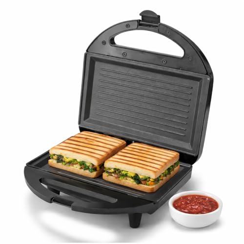 Lifelong Llsm120G Sandwich Griller, Classic Pro 750 W Sandwich Maker With 4 Slice Non-Stick Fixed Plates For Sandwiches At Home 