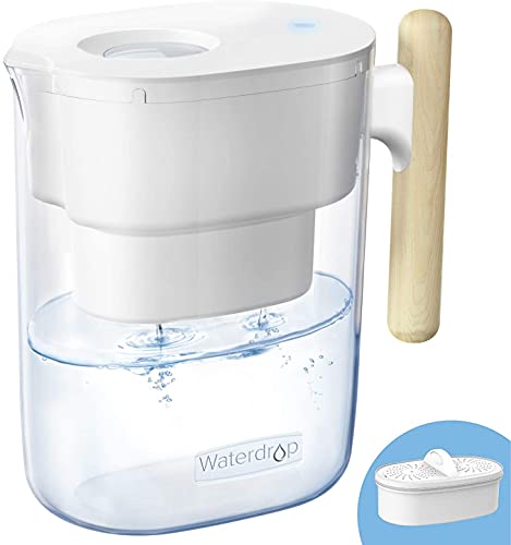 Waterdrop 200-Gallon Long-Life Chubby 10-Cup Water Filter Pitcher With 1 Filter, Nsf Certified, 5X Times Lifetime, Reduces Fluor