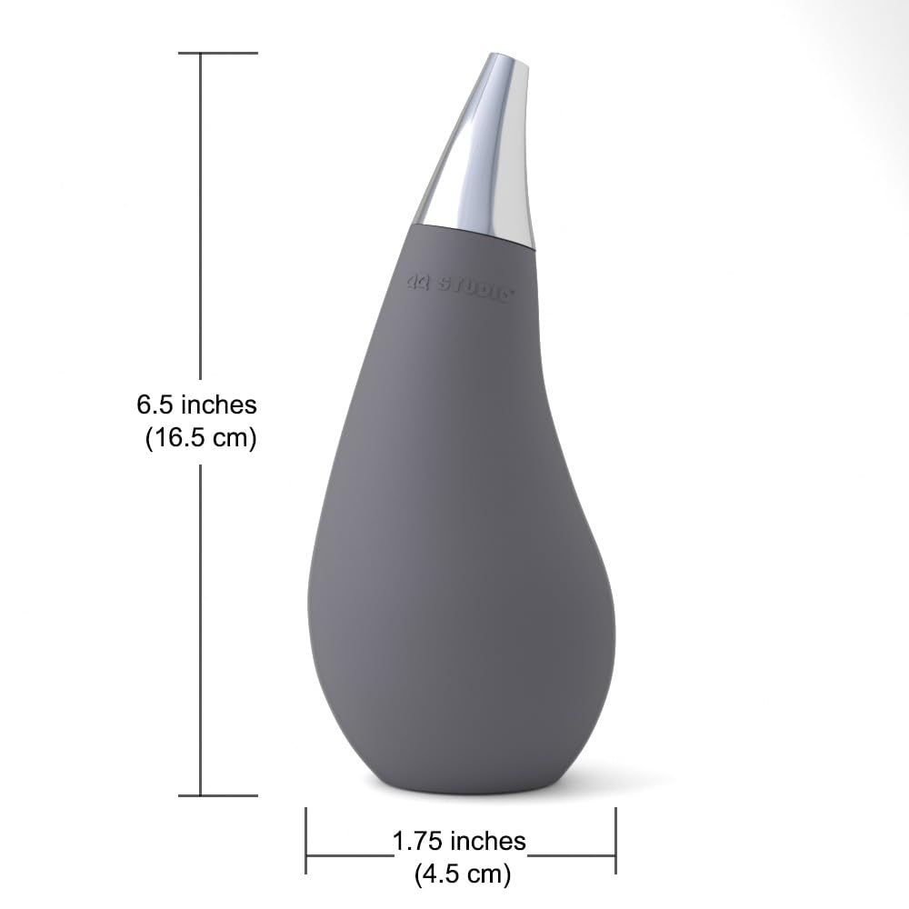 Kitchen Bathroom Counter Top Squeezable Soap Dispensers Tear Drop Shape Bottle (Gray, 7Oz)