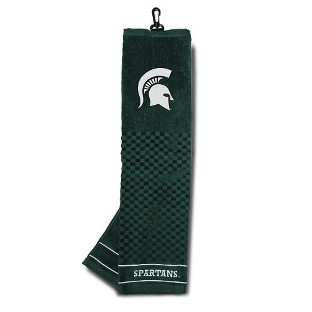 Team Golf Ncaa Michigan State Spartans Embroidered Golf Towel Embroidered Golf Towel, Checkered Scrubber Design, Embroidered Log