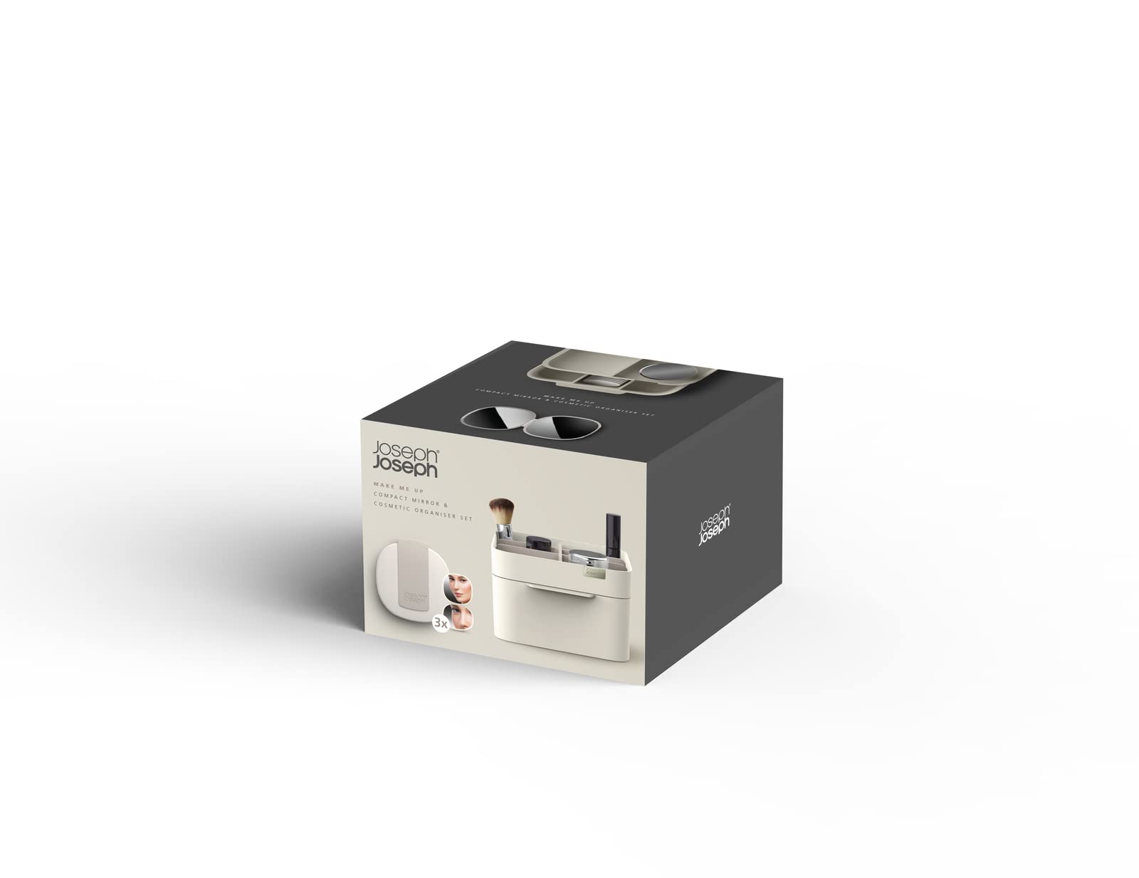 Joseph Joseph Make Me Up Compact Mirror & Cosmetic Organiser Set, Light Blue