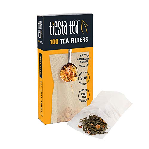 Tiesta Tea - Loose Leaf Tea Filters, 100 Count, Disposable Tea Infuser, 100% Natural Unbleached Paper, Steeps Hot Tea, Iced Tea
