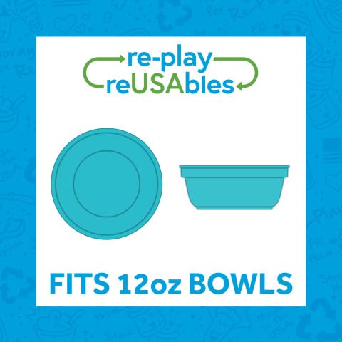 Re-Play Made In Usa 12 Oz. Reusable Plastic Bowls, Pack Of 4 Without Lid - Dishwasher And Microwave Safe Bowls For Snacks And Ev