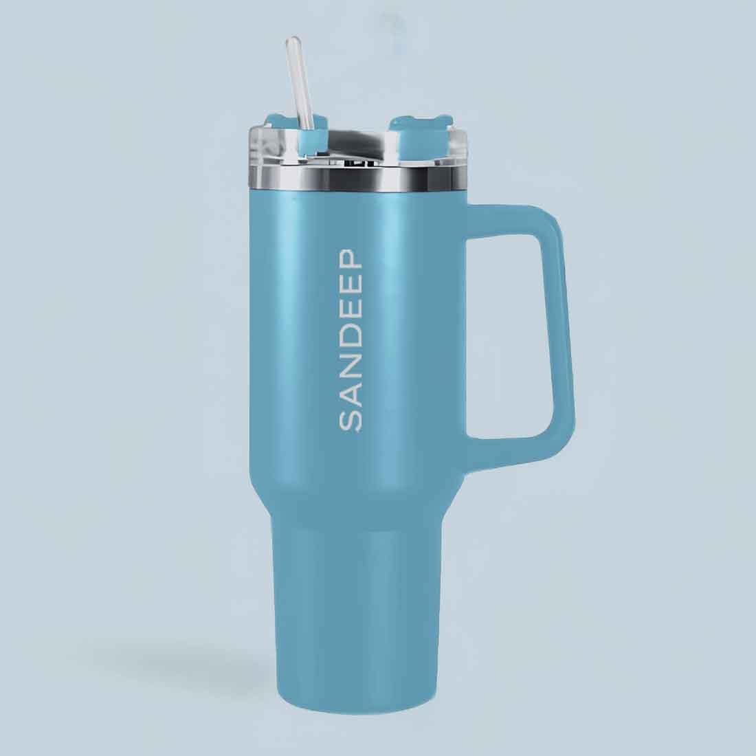 Nutcase Custom Tumbler Coffee Mug With Handle 1200Ml Large Size Insulated Travel Mug With Lid And Straw