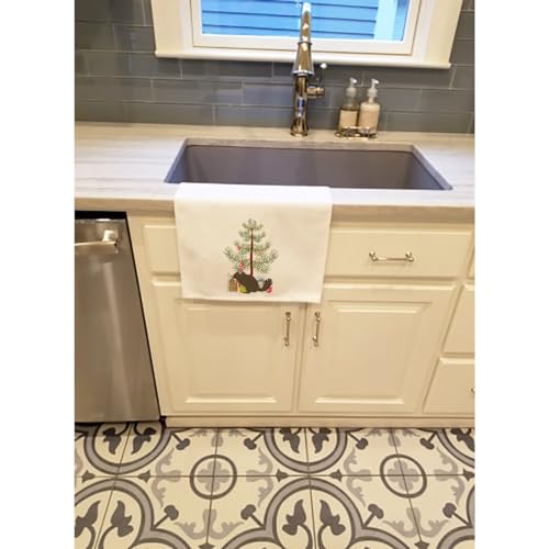 Chinchilla Christmas White Kitchen Towel Set of 2