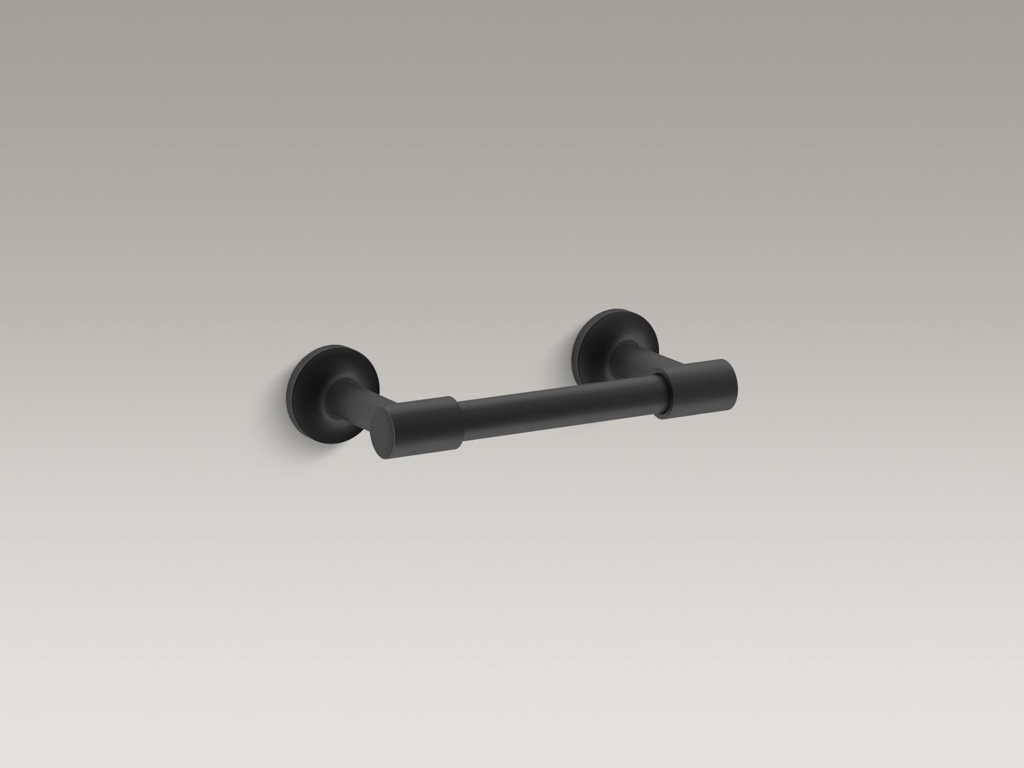 Kohler 14377-Bl Purist Pivoting Toilet Paper Holder Wall Mount, Metal Toilet Paper Holder, Matte Black