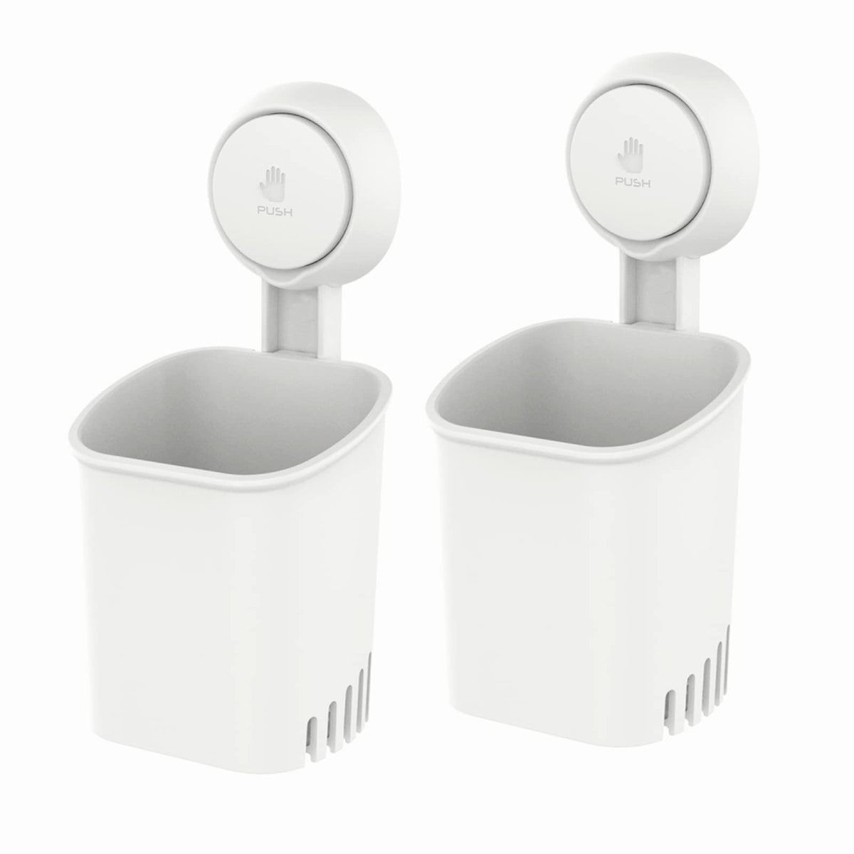 Leverloc Suction Toothbrush Holder 2 Pack, Drill-Free Removable Shower Toothbrush Holder For Wall, Powerful Toothpaste And Tooth