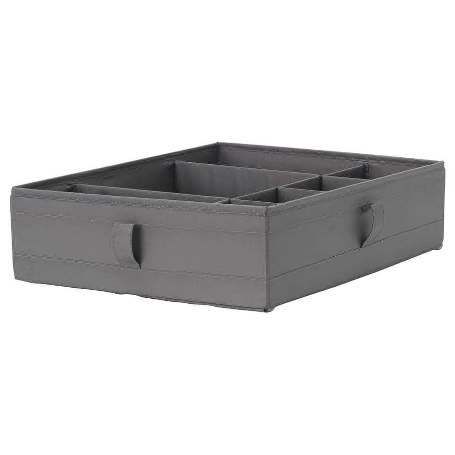 Establisher Skubb Box With Compartments, Dark Grey, 44X34X11 Cm (17 X13 X4 )  Neat And Practical Storage Organizer For Home, Cl
