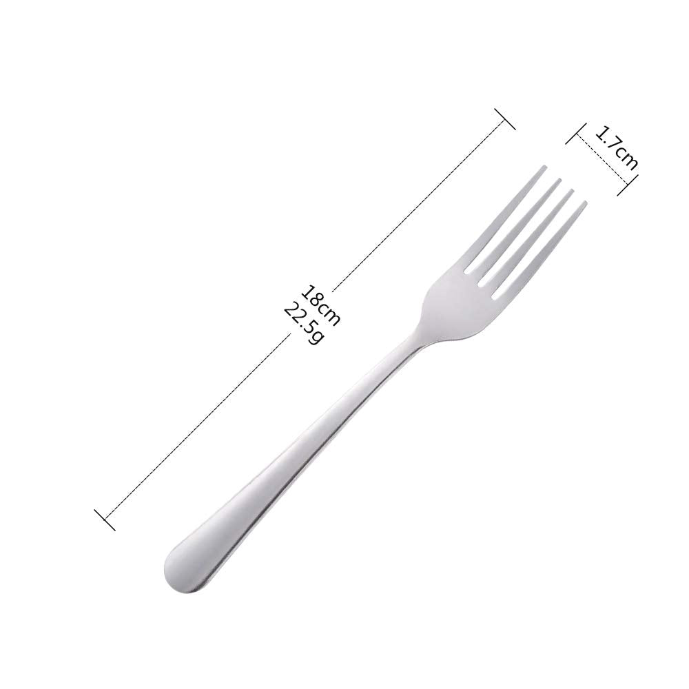 Buy&Use Dinner Forks Cutlery Set 7-Inch Salad Forks, Pack Of 12 Silver Stainless Steel Flatware