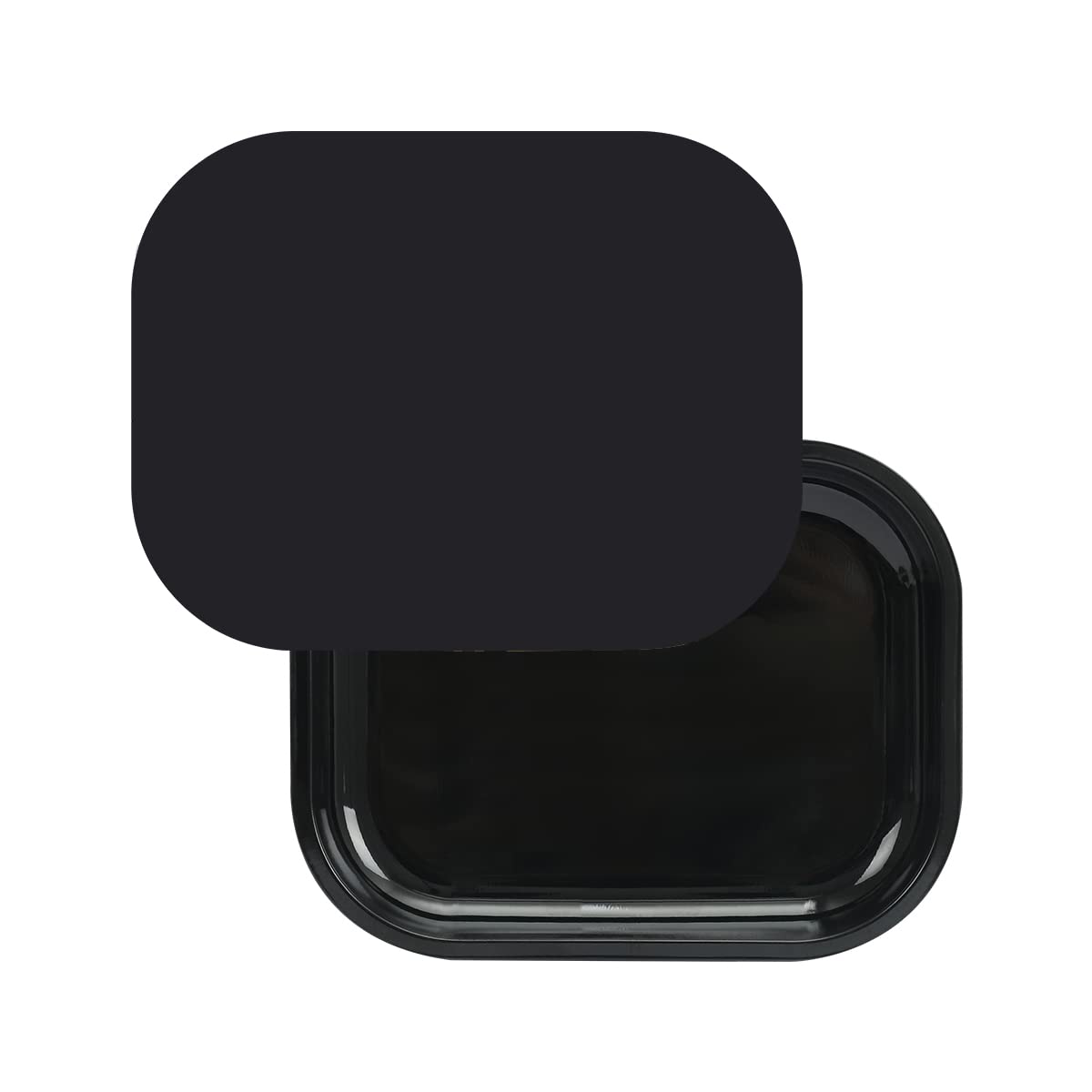 HOKirin Metal Tray with Soft Magnetic Lid,Metal Small Tray with Spill Proof Cover,Cute Black Blank Decorative Tray,Perfect for H