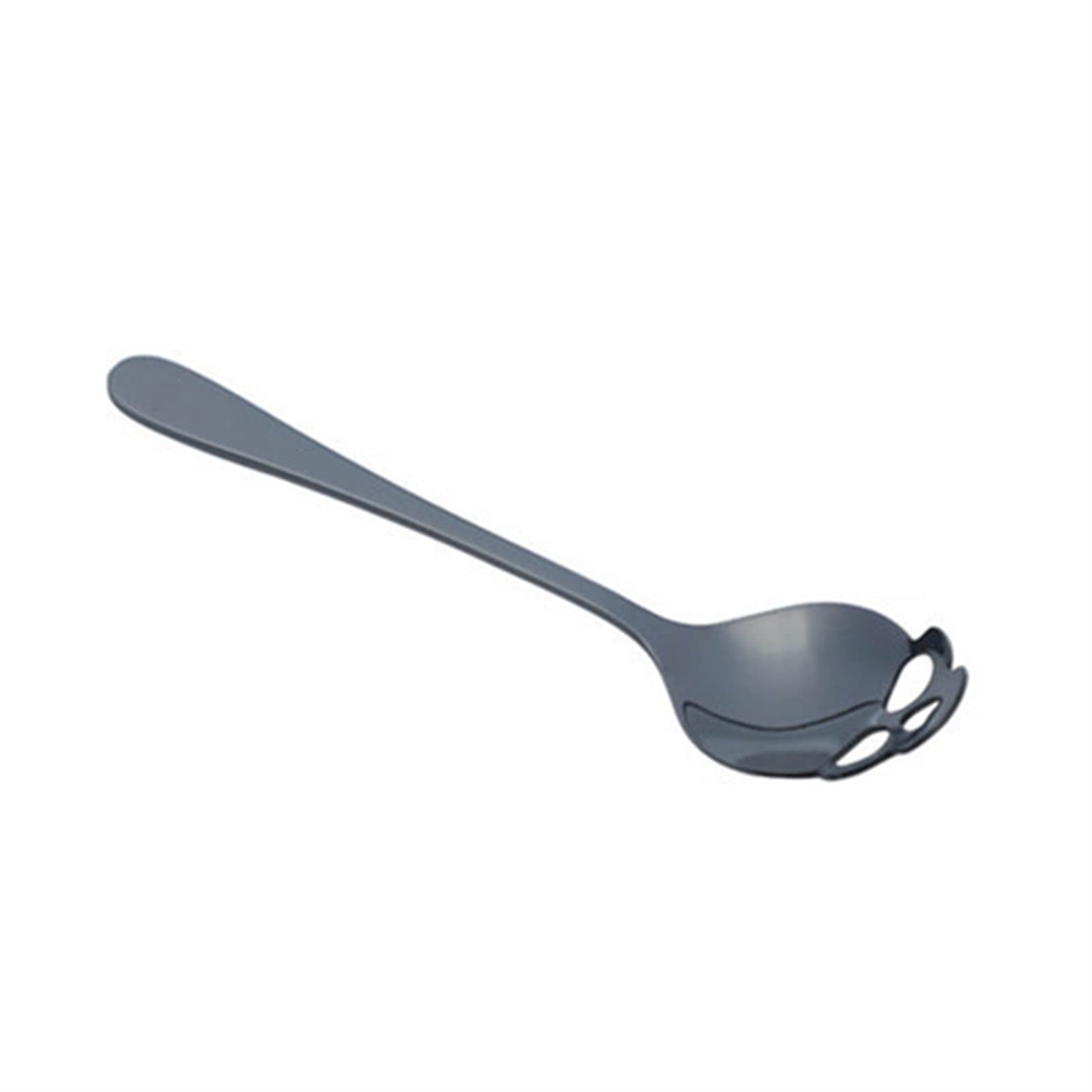 MENGKK Soup Ladles Stainless Steel Coffee Spoon Cafe Cutlery Decorative(Black)