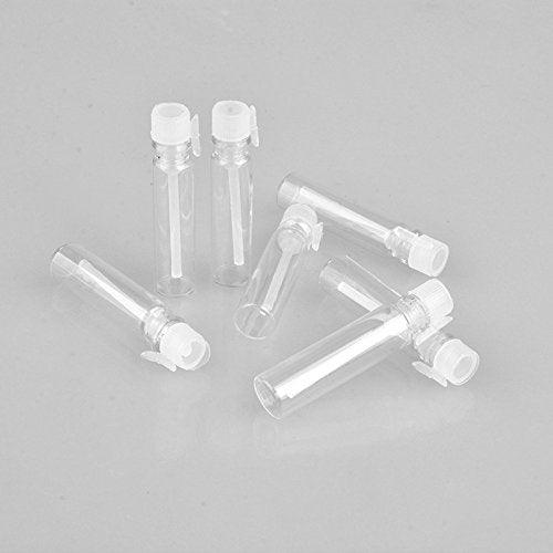 Enslz 1Ml 100Pcs Mini Sample Cute Glass Travel Oil Perfume Bottle With Drop& Spray Empty Sample Bottle For Essential Oils Aromat