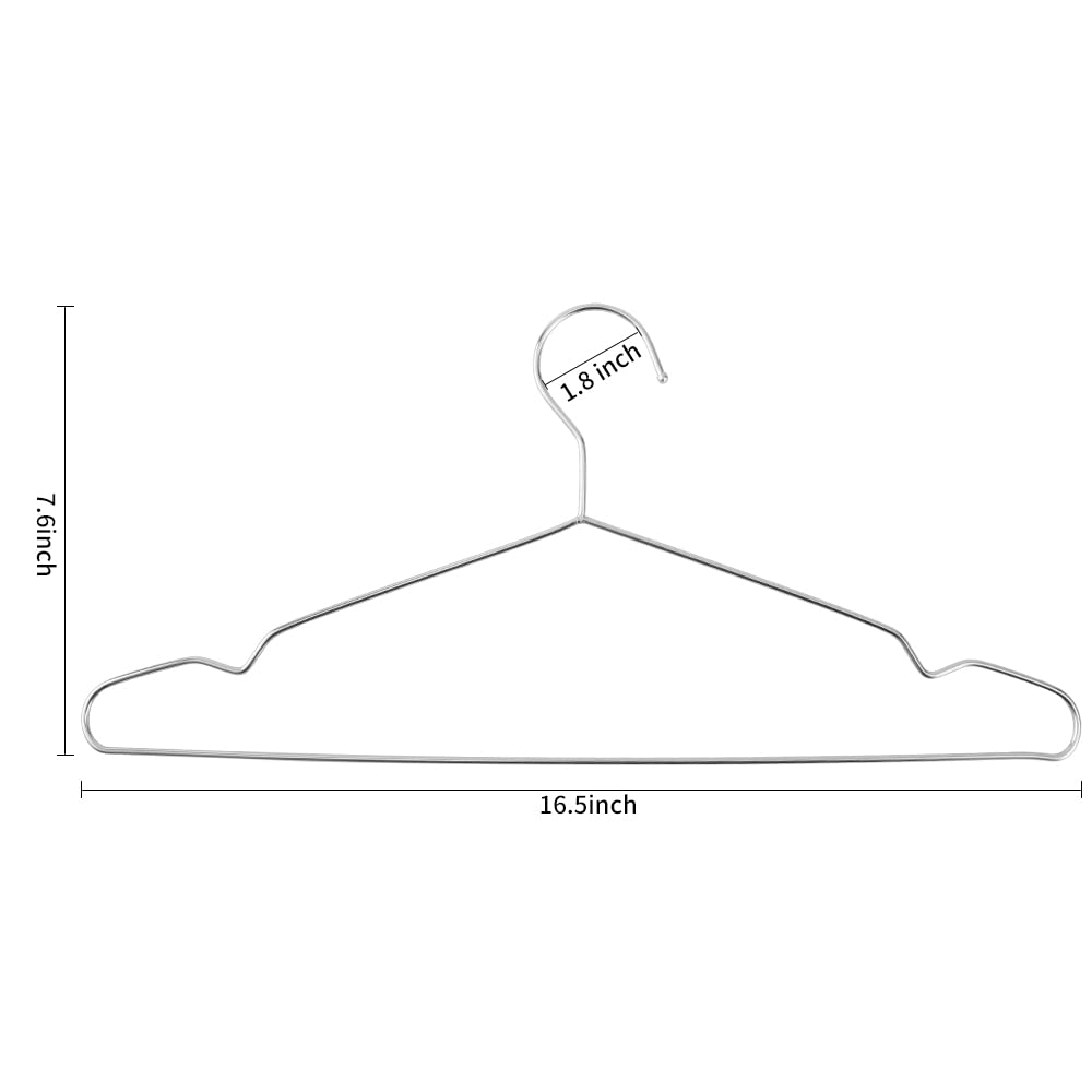 Hangers 100 Pack Wire Hangers Heavy Duty Clothes Hanger Ultra Thin Space Saving Metal Hangers16.5In By Wycqkl