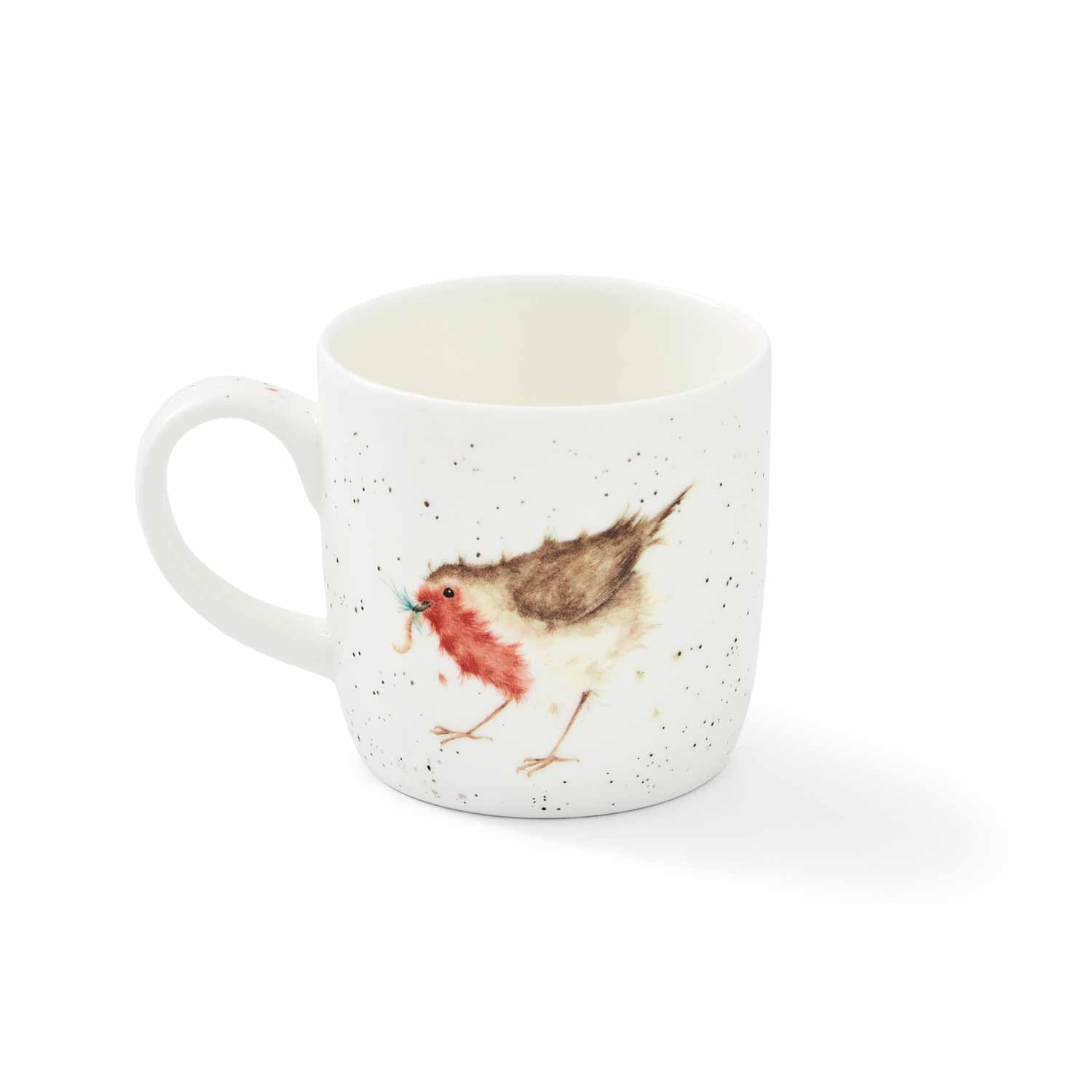 Royal Worcester Wrendale Designs Garden Friend | 11 Ounce Coffee Mug With Robin Design | Made From Fine Bone China | Microwave A