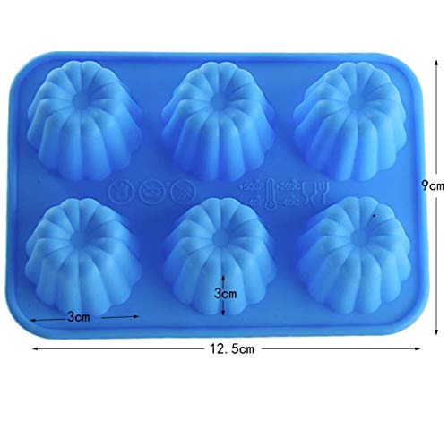 Lassum 2 Pieces Food Grade Silicone Cake Molds 6 Cavity Handmade Molds For Cake Chocolate Jelly Pudding Dessert