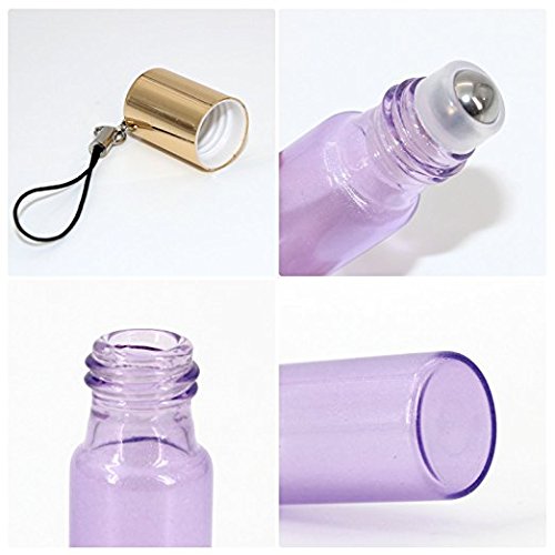 Mavogel Essential Oil Roller Bottles - 24 Pack 5ml Pearl Colored Glass Roller Bottles with Stainless Steel Roller Balls  Essential Oil key Opener and Droppers Included