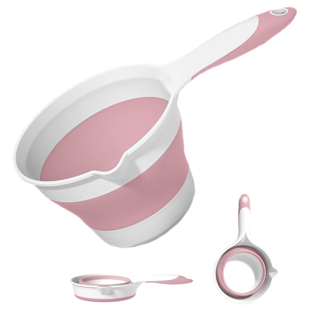 Collapsible Water Ladle Plastic Folding Dipper for Pet Bath Soaking Cleaning, Portable Water Pourer Scoop Spoon for Camping Trav