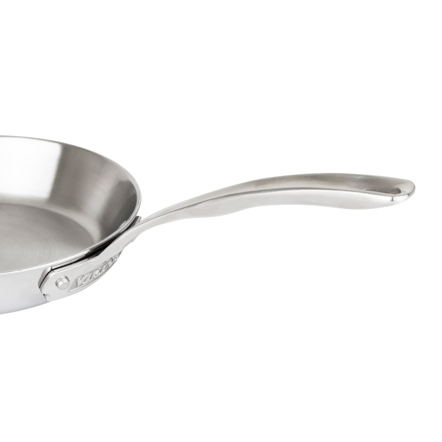Viking Culinary Contemporary 3-Ply Stainless Steel Fry Pan, 8 Inch, Ergonomic Stay-Cool Handle, Dishwasher, Oven Safe, Works On