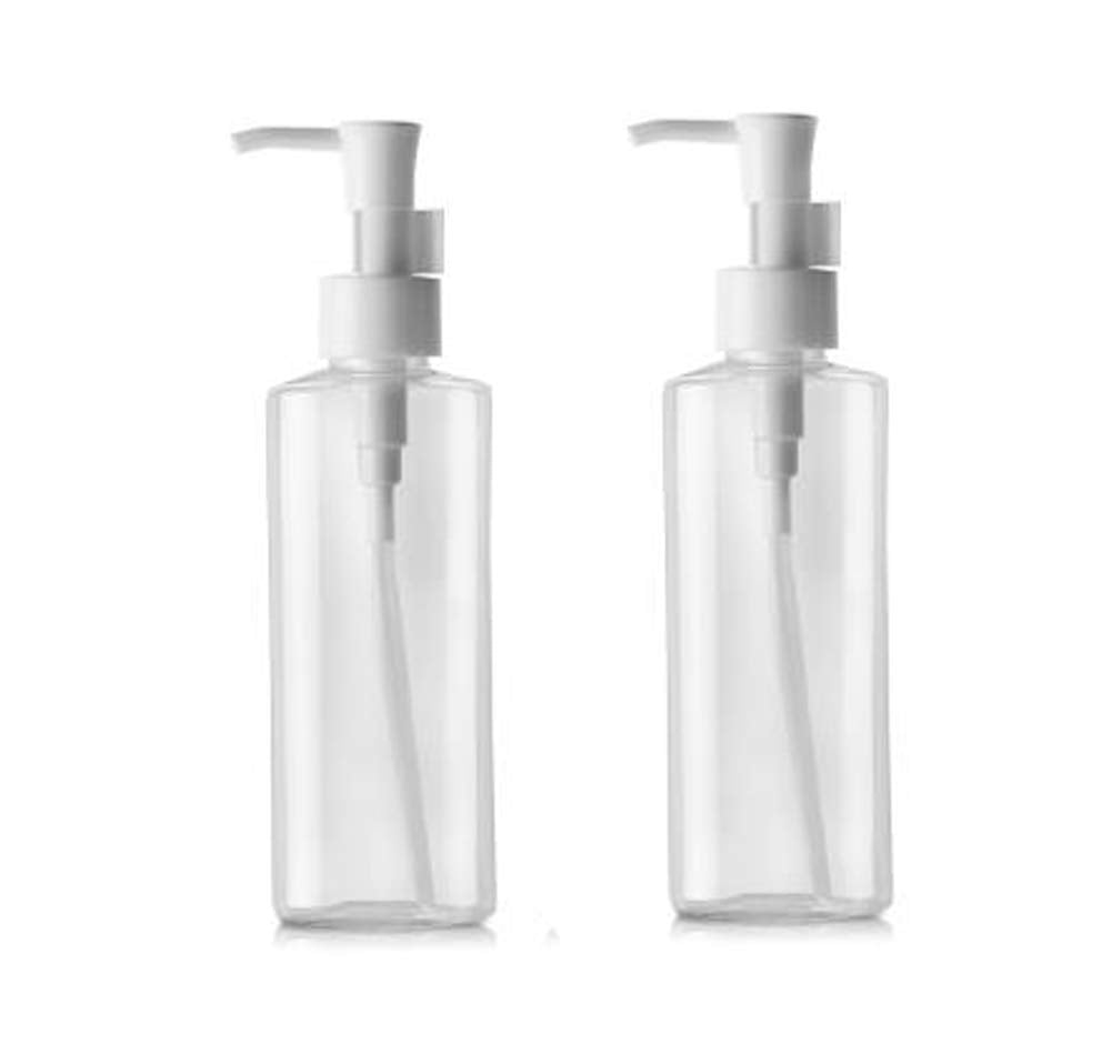 2Pcs Portable Empty Refillable Clear Plastic Lotion Pumps Dispenser Bottle Container Holder For Cosmetic Makeup Cream Lotion Fac