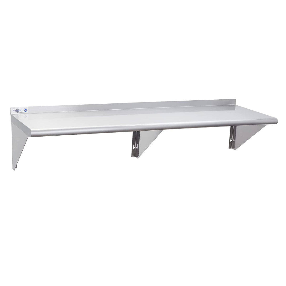 Profeeshaw Nsf Stainless Steel Shelf 14 X 60, 400 Lb Commercial Shelves Wall Mounted Metal Shelving With Backsplash And 2 Bracke