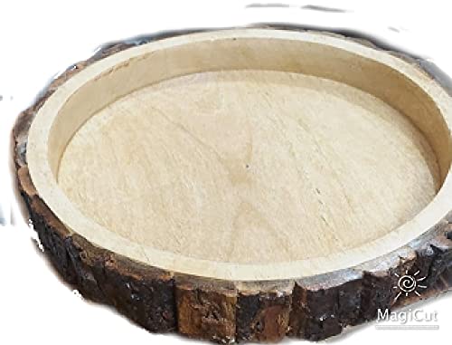 Hyms Wood Handcrafts Beautiful Table Decor Round Shape Wooden Serving Tray/Platter For Home And Kitchen