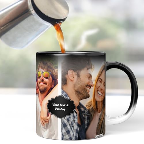 Cronkraft Personalized Magic Mug With Photo Custom Heat-Sensitive Color-Changing Coffee Cup Unique Gift For Birthday, Anniversar