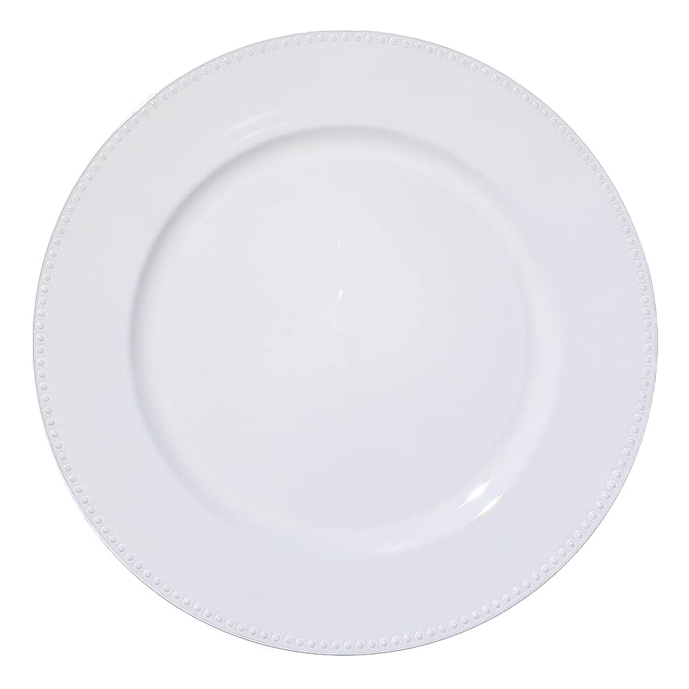 Richland Charger Plate Beaded Round 13'' White Set Of 12