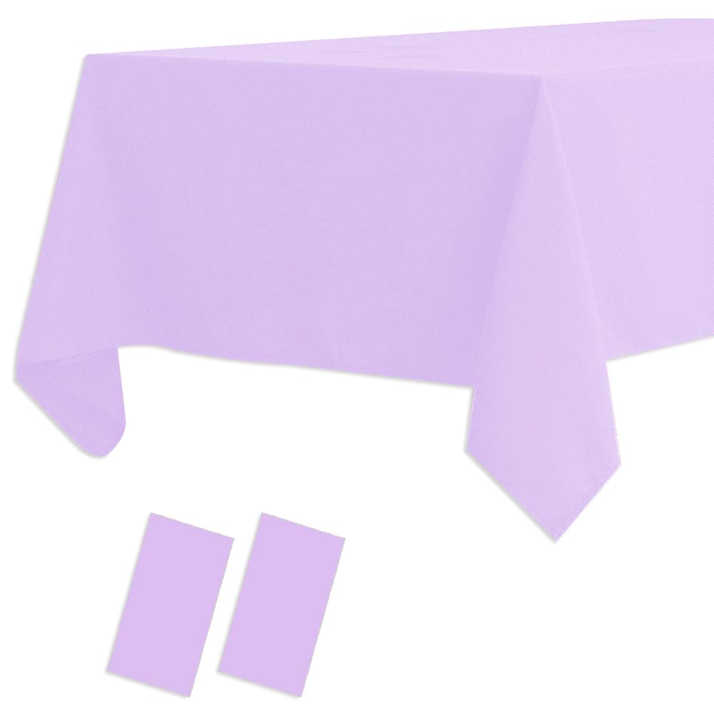2 Pack Plastic Tablecloths Disposable Plastic Table Covers Table Cloths BBQ Picnic Birthday Wedding Parties Waterproof TableClot