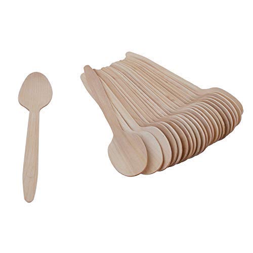 Shaktiman Yorgi India Disposable Wooden Spoon, Suitable For Lunch Dinner Snacks, 16 Cms/6.4 Inch Length - Pack Of 100