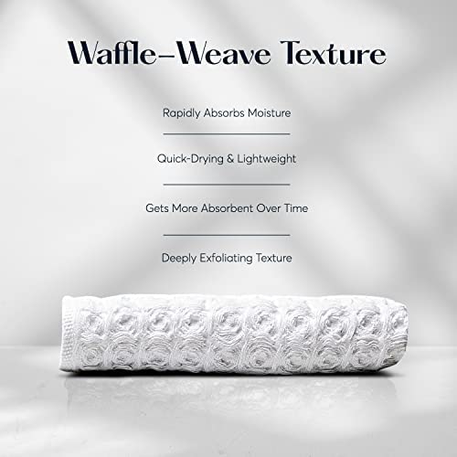 Sutera - Wash Towels Extra Absorbent Silverthread Washcloths Set - Pack Of 4 White - 100% Ca-Grown Cotton - Luxury Soft Durable