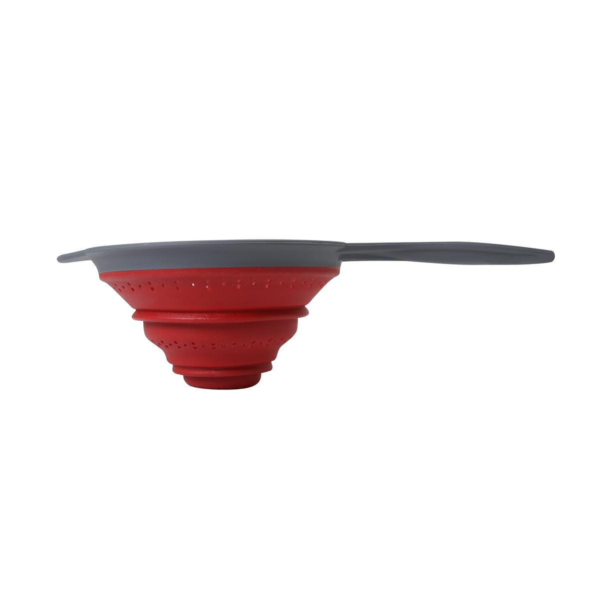 Dexas Pop N Store Collapsible Strainer, 8Inch, Red, 1.3 Quarts Capacity, Dishwasher Safe, SpaceSaving Design