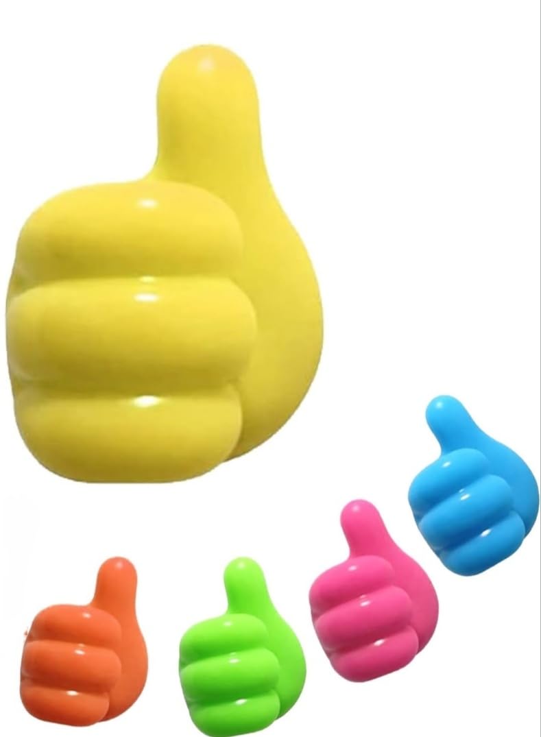 Gugzy Silicone Thumb Hook, Multifunctional Self Adhesive Clip Key Hook, Thumb Cable Organizer Clips No Punching Key Hook Holder 