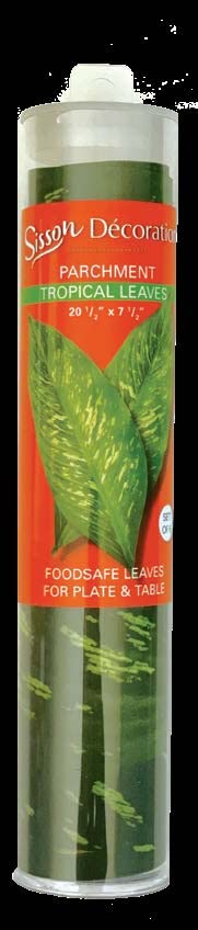 Parchment Paper Leaves For Cheese & Charcuterie Boards - Sisson Distribution Leaves (Pack Of 5), Large Tropical, 20.5'' X 7.5''.