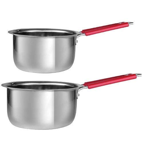 Zero To Infinity Store Stainless Steel NonInduction Sauce Pan, Milk Pan/Tea Pan/Coffee Pan(Set Of 2) 1000Ml/1500Ml (Sale Price)