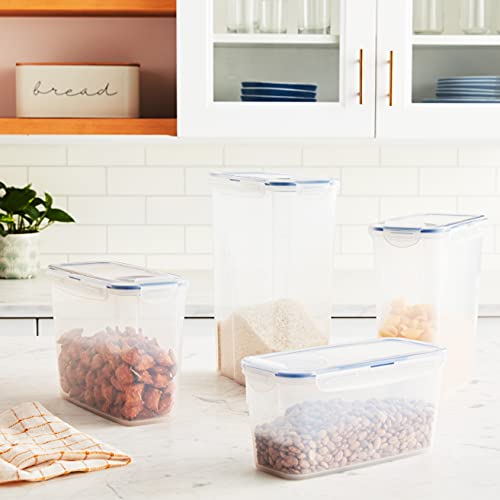 Lock & Lock Easy Essentials Food Storage Bin Set For Pasta, Flour, Sugar/Airtight Container Lids/Bpa-Free/Dishwasher Safe, 8 Pie