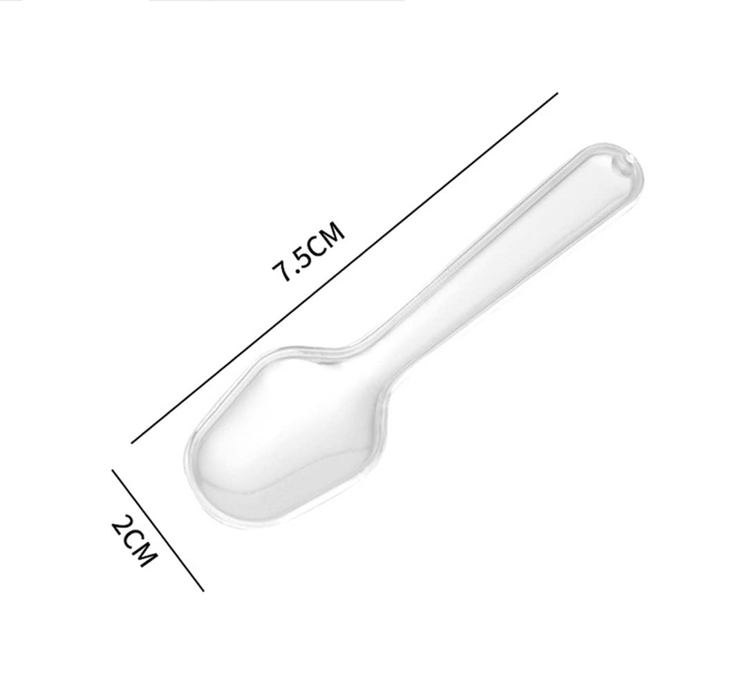 500 Pcs Transparent Disposable Tasting Spoons Mini Sampling Tasters Spoon For Small Cakes Ice Cream Pudding Jelly Guiling Jelly