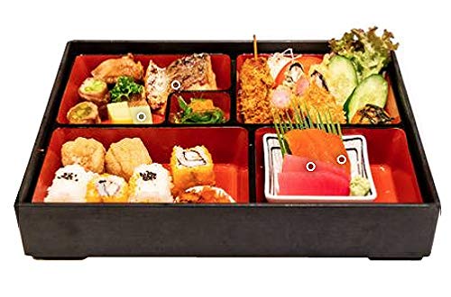 Happy Sales Hslq-Rtg108, Japanese Sushi Tray Lunch Box Bento Box Traditional Plastic Lacquered Box For Restaurant Or Home Made I