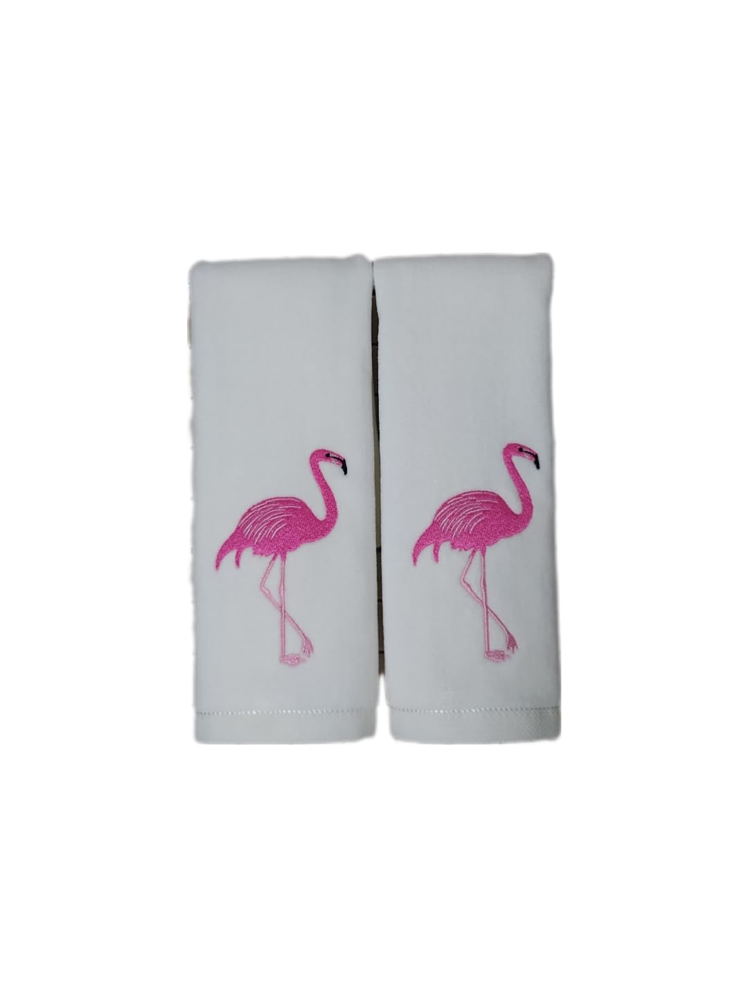 2 Pack White Flamingo Hand Towels, 100% Soft Cotton, Basket Stuffers, (12X20 Inches) Decor Hand Towels Gift Packed, Decorative H