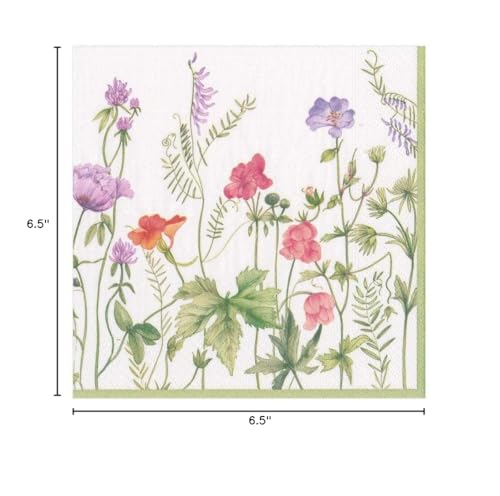 Caspari French Floral Paper Luncheon Napkins - 20 Per Package