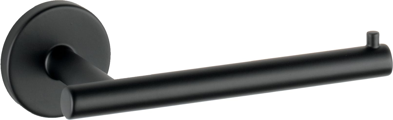 Delta Trinsic (1-Pack) Toilet Paper Holder Matte Black Tissue Roll Holder For Bathroom Organization And Storage Single Post Toil