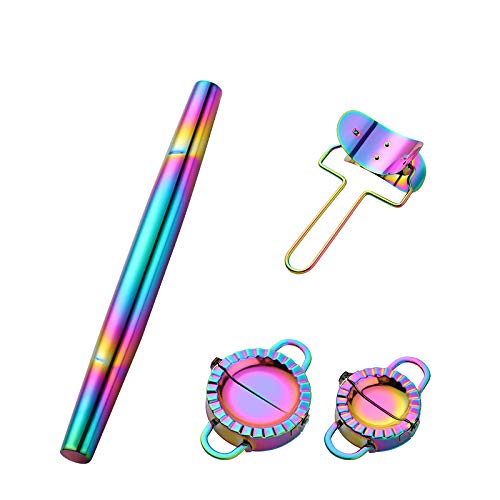 Buyer Star Rainbow Rolling Pin-15.8-Inch Professional Rolling Pin Fondant, Dumplings, Cookies, Pizza Dough, Pasta, Pie Crust, Pa