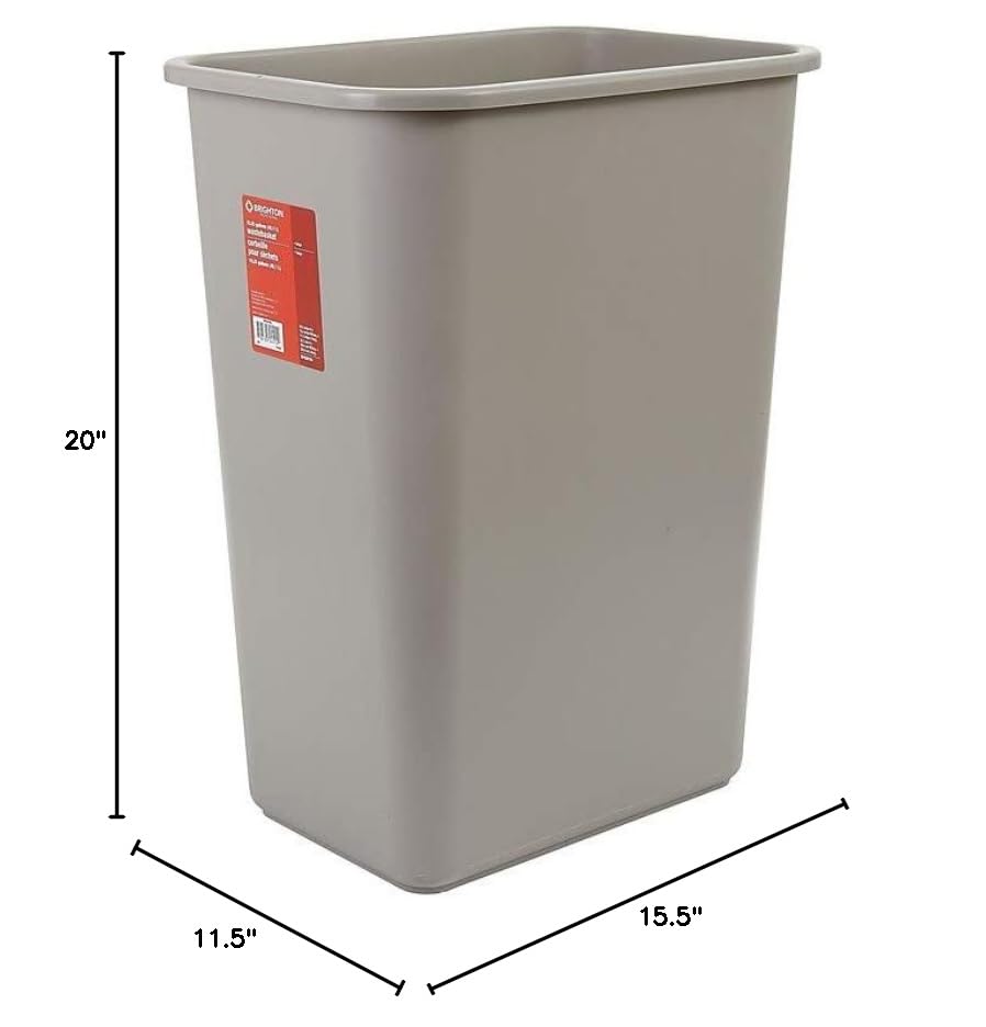 Coastwide 125070 Soft Molded Wastebasket 10.25 Gallons Beige 20-Inch H X 15 1/2-Inch W X 11-Inch D