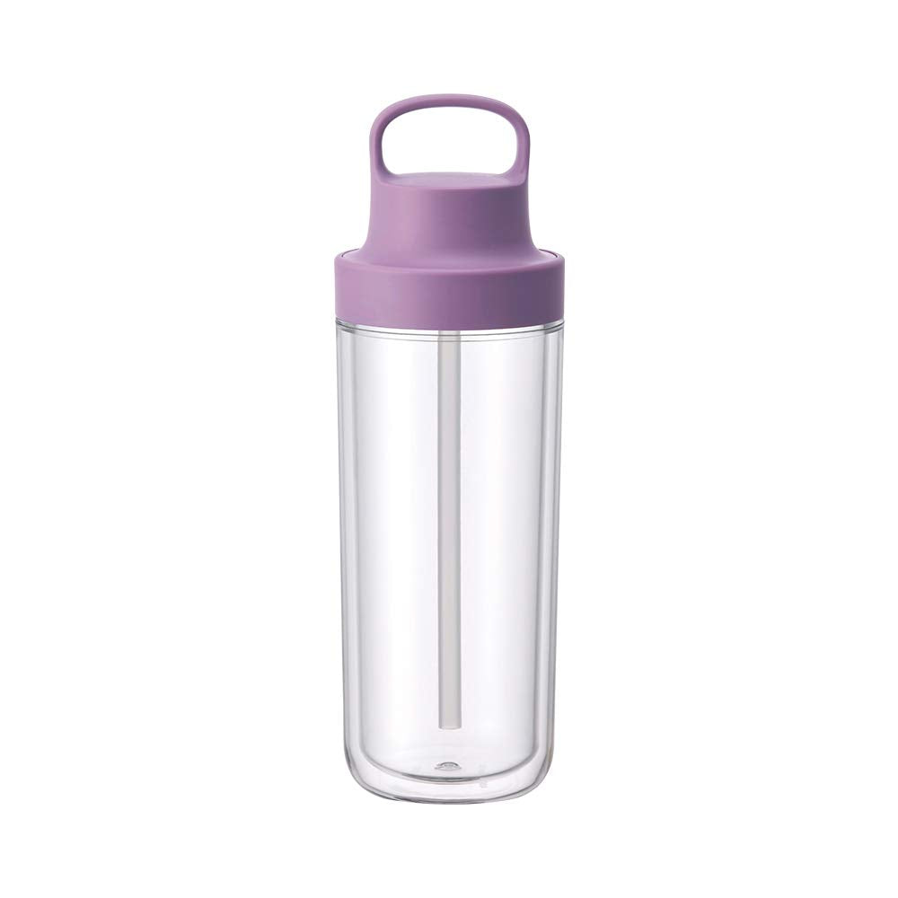 KINTO 20074 Togo Bottle, 16.9 fl oz (480 ml), Purple, Includes Straw, Lightweight, Water Bottle, Dishwasher Safe, Double Wall Co