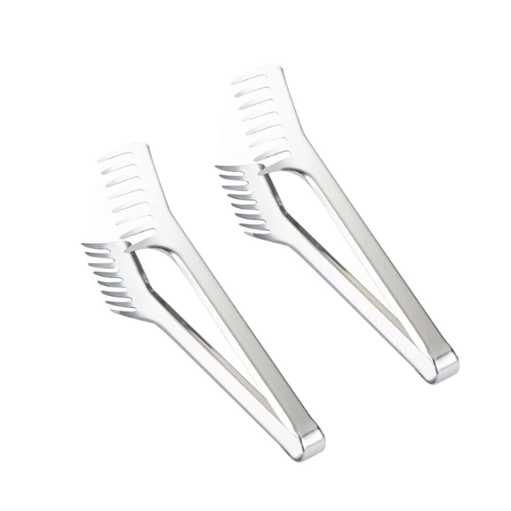 2 Pack Stainless Steel Pasta Tong, Large 9.4'' Stainless Steel Spaghetti Serving Tongs, Comfortable Grip Design Pasta Server Ute