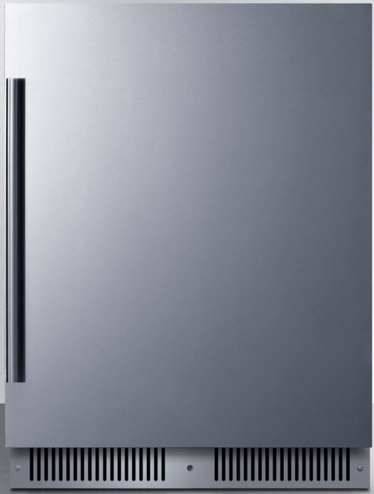 Summit 24    Refrigerator, 3.3 cu.ft. Capacity, Built-In Refrigerator Undercounter, Shallow 18    Depth, Stainless Steel- SDHR24