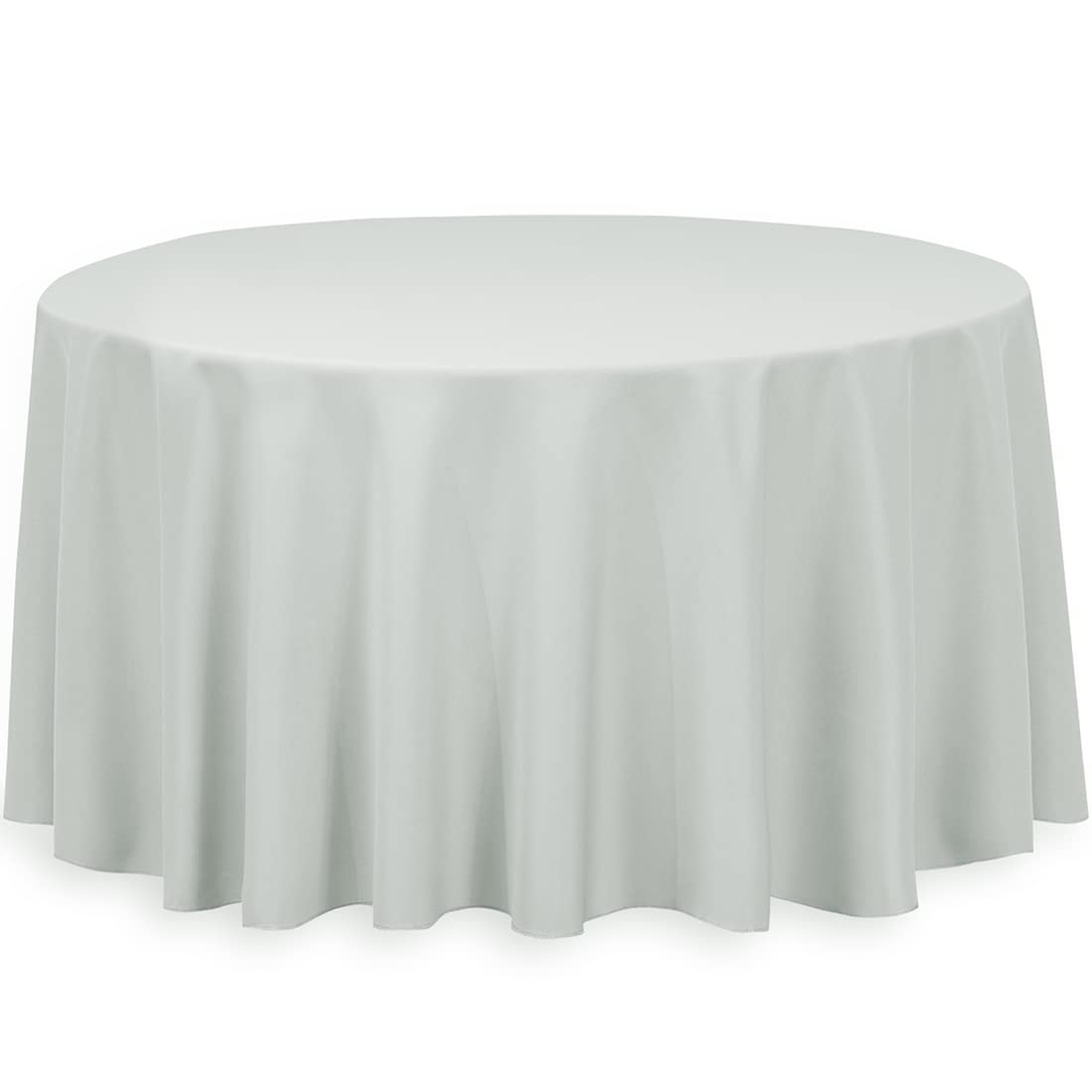 Linentablecloth 120-Inch Round Polyester Tablecloth Silver