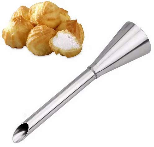 Onwon 2Pcs Cream Icing Piping Nozzle Tip Stainless Steel Nozzle Cream Puff Decor Small Pastry Icing Piping Tool