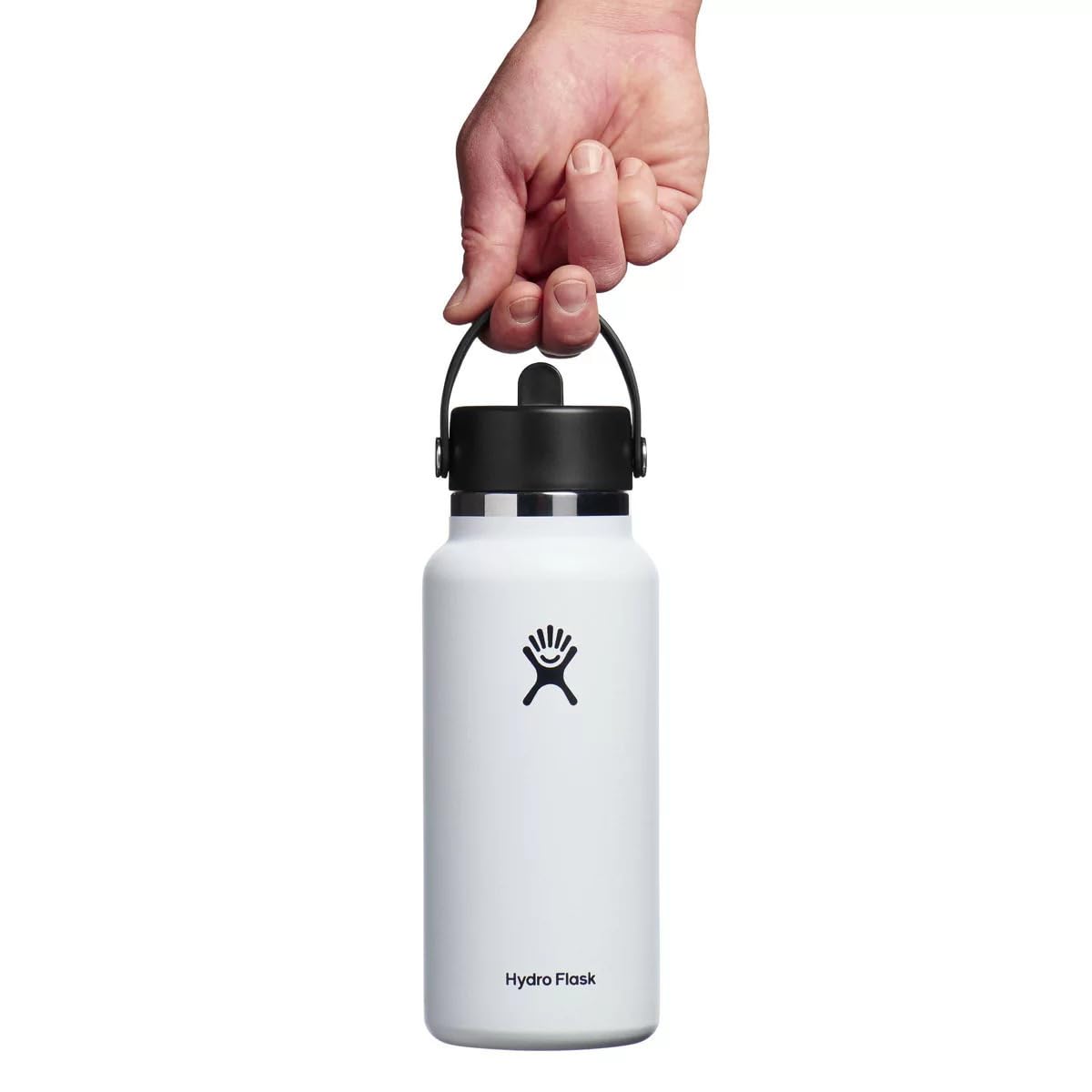 Hydro Flask 32 OZ Wide Flex Straw Cap White  Dishwasher Safe  Leakproof